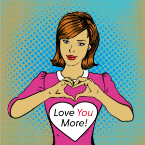 Loving Kindness Product Page Art-01 Woman Holding Hands in Heart Shpae