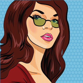 pop art Brunette woman depicting someone working through a relationship breakup